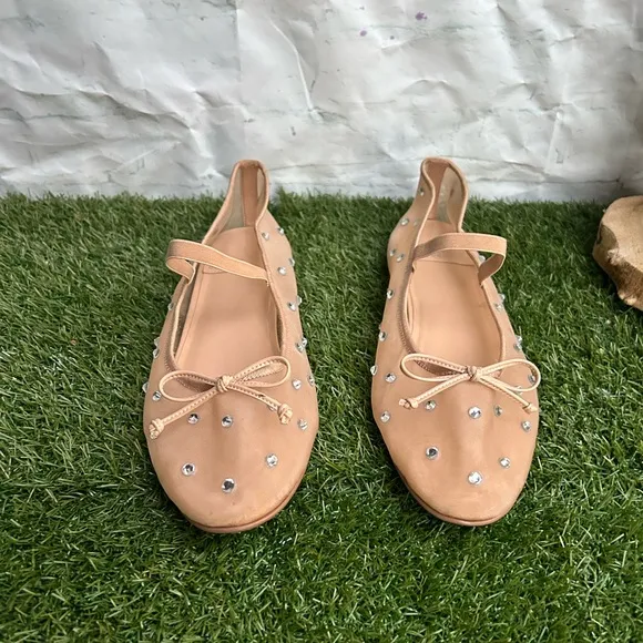 Jeffrey Campbell Releve Mjj Flat in Natural Mesh Clear Combo women size 10