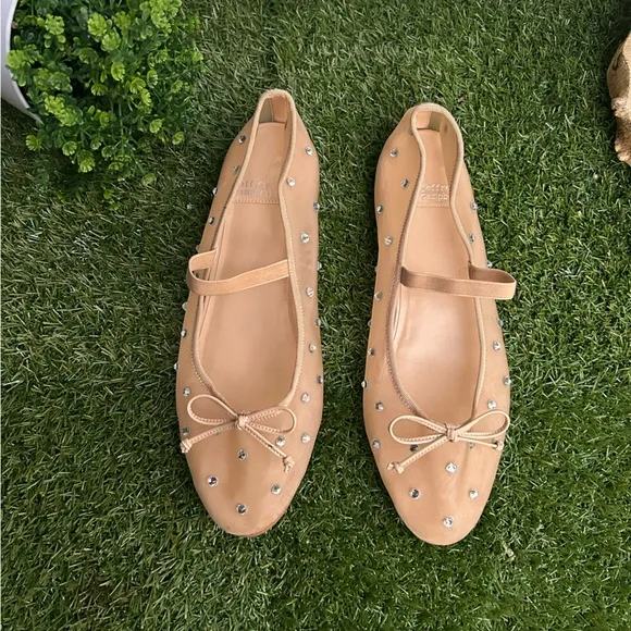 Jeffrey Campbell Releve Mjj Flat in Natural Mesh Clear Combo women size 10