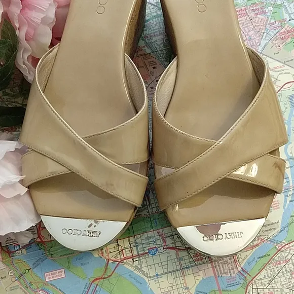 Jimmy Choo Patent Leather Slides Sz. 39.5