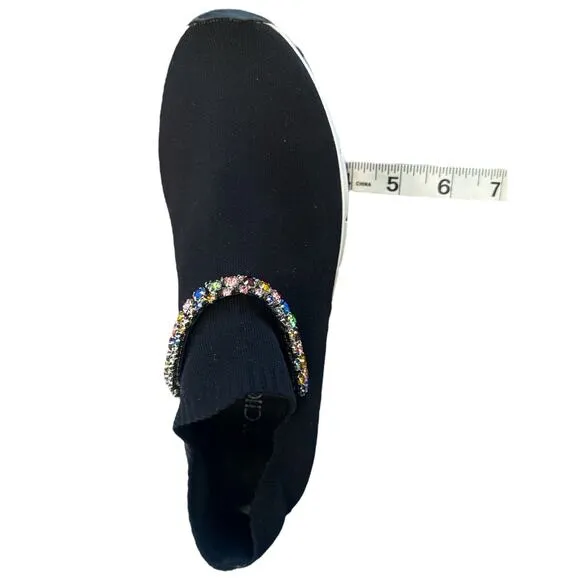 Jimmy Choo Verona Embellished Black m Crystal Jewel Sneakers Trainers sz 9 w/COA