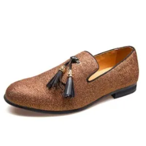 JITAI Performer's Dress /Party Shoes Loafers Tassels Metallic Copper Men's 11.5
