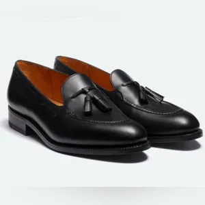 J.M. WESTON Men’s Black Leather Oxford Tassel formal dress Loafers Size 10D