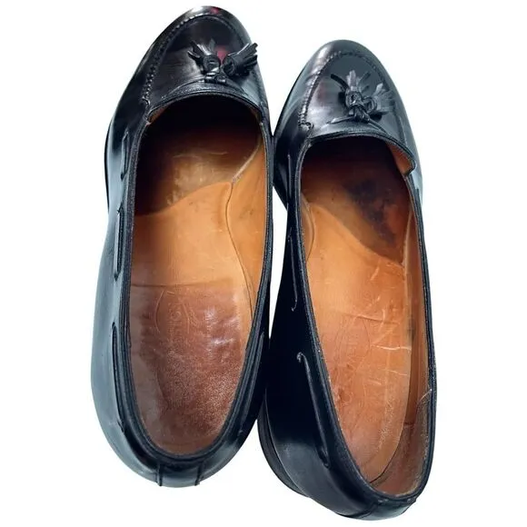 J.M. WESTON Men’s Black Leather Oxford Tassel formal dress Loafers Size 10D