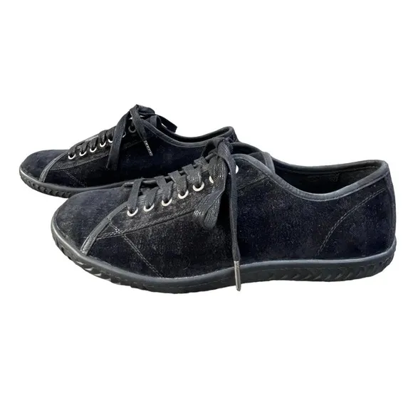 John Varvatos Hatton Black Brushed Velvet Low Top Sneaker NEW Men’s 7.5 Goth