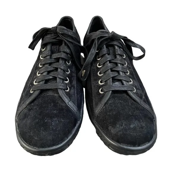 John Varvatos Hatton Black Brushed Velvet Low Top Sneaker NEW Men’s 7.5 Goth