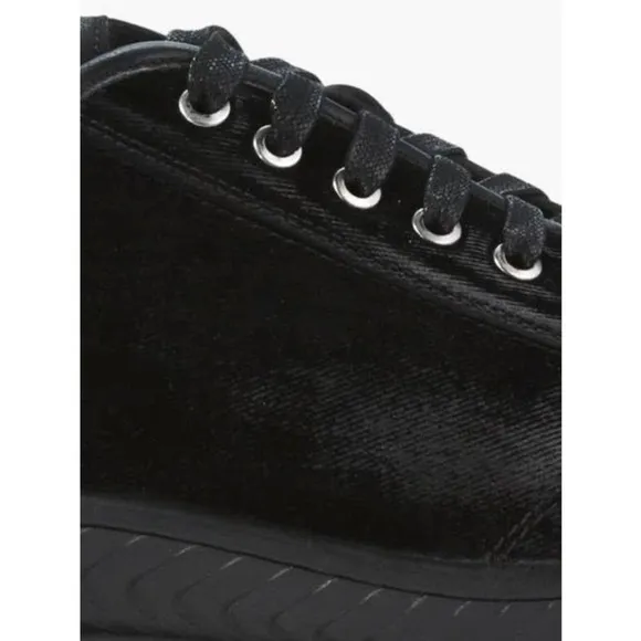 John Varvatos Hatton Black Brushed Velvet Low Top Sneaker NEW Men’s 7.5 Goth