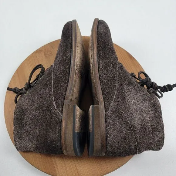 John Varvatos NYC Brown Suede Leather Chukka Combat Boots Mens Shoe Size 9 M