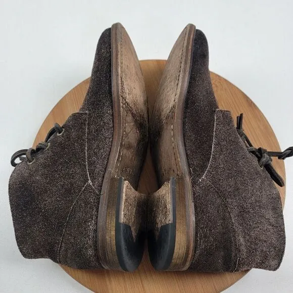 John Varvatos NYC Brown Suede Leather Chukka Combat Boots Mens Shoe Size 9 M