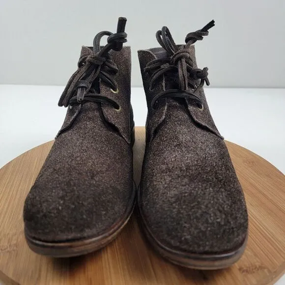John Varvatos NYC Brown Suede Leather Chukka Combat Boots Mens Shoe Size 9 M