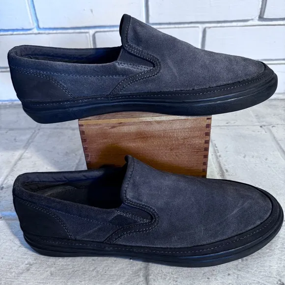 John Varvatos Slip On Loafers Suede Leather Grey Shoes Men’s Size 10