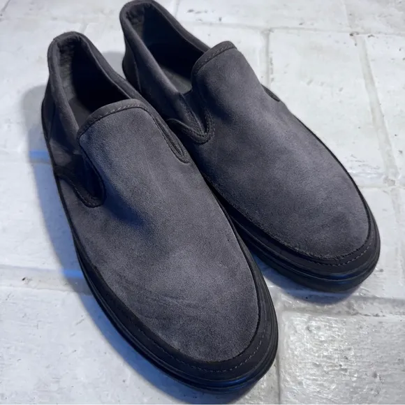 John Varvatos Slip On Loafers Suede Leather Grey Shoes Men’s Size 10