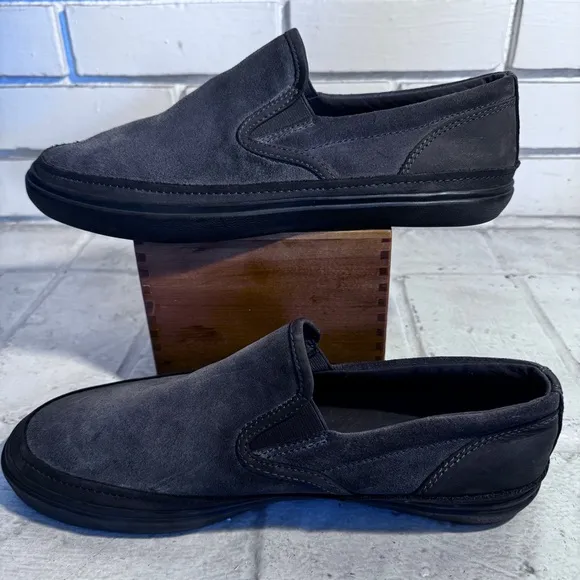 John Varvatos Slip On Loafers Suede Leather Grey Shoes Men’s Size 10