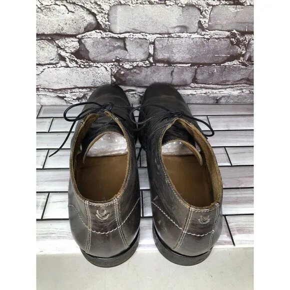 John Varvatos Gray Taupe 2 Eyelet Chukka Lace Up Ankle Boots Men Sz 13M US/46EU