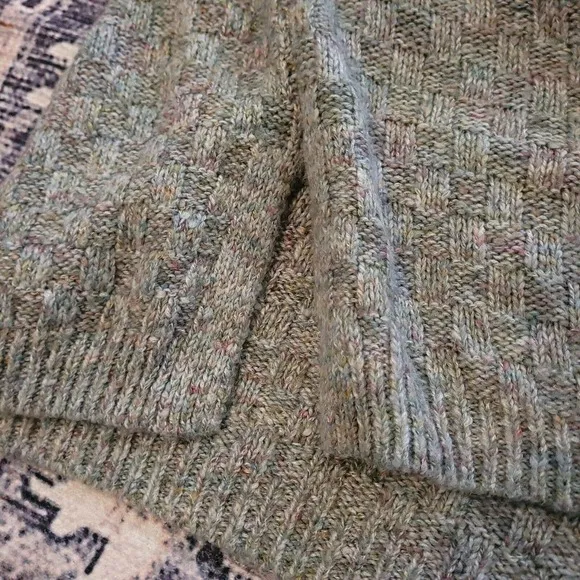 Johnny Was Calme Basket Weave Knit Poncho Sweater Sage Green One Size M L XL‎