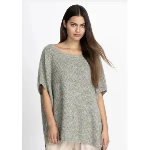 Johnny Was Calme Basket Weave Knit Poncho Sweater Sage Green One Size M L XL‎