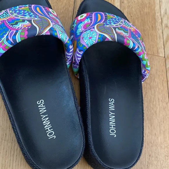 Johnny Was Leather Demarne Wedge sandals.