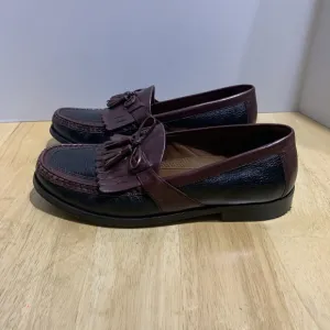 Johnston &amp; Murphy 20-0592 Tassel Kiltie Loafer Shoes Mens US 9.5M Black/Mahogany