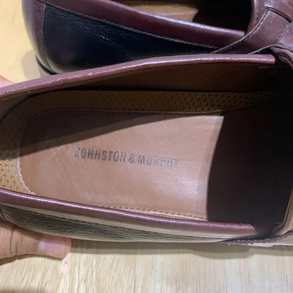 Johnston &amp; Murphy 20-0592 Tassel Kiltie Loafer Shoes Mens US 9.5M Black/Mahogany