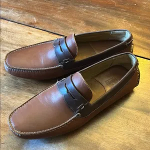 Johnston &amp; Murphy Brown Leather Loafers Slip-On