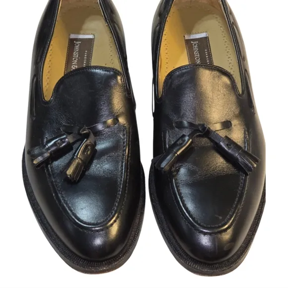 Johnston &amp; Murphy Men's Black Leather Hartley Tassel Loafer Size 8.5