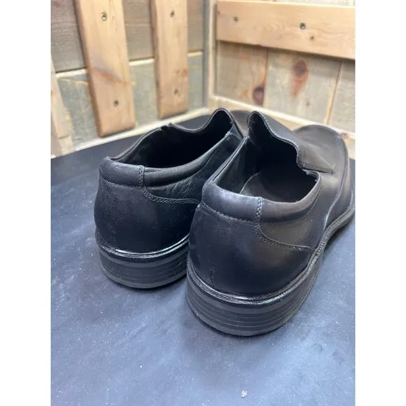 Johnston &amp; Murphy Mens Black Leather Slip-On Loafers Size 13M