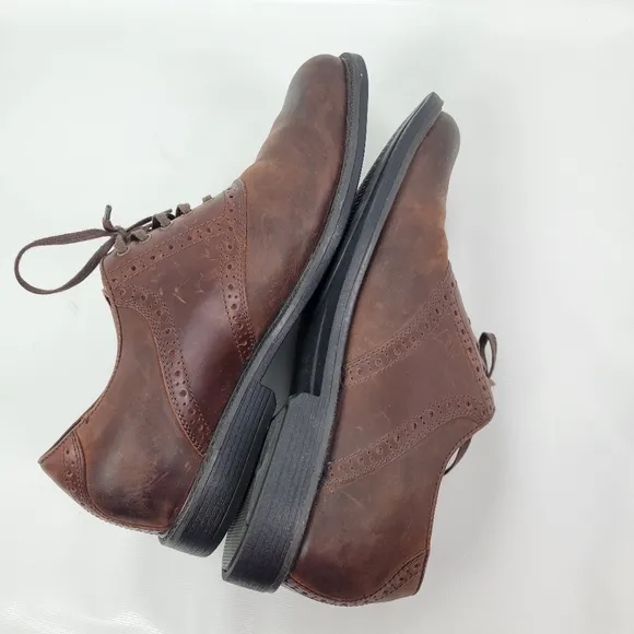 JOHNSTON &amp; MURPHY Sheepskin Waterproof Dual Width Leather Oxford Sz 10.5