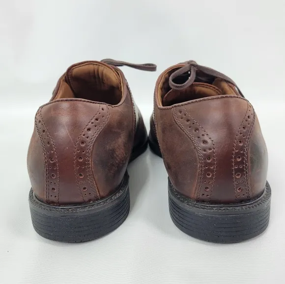 JOHNSTON &amp; MURPHY Sheepskin Waterproof Dual Width Leather Oxford Sz 10.5