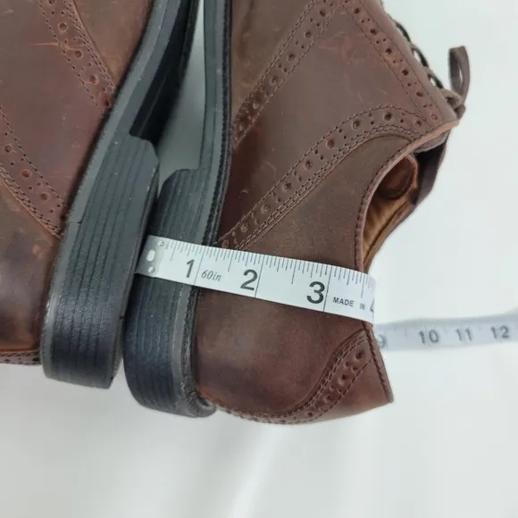 JOHNSTON &amp; MURPHY Sheepskin Waterproof Dual Width Leather Oxford Sz 10.5