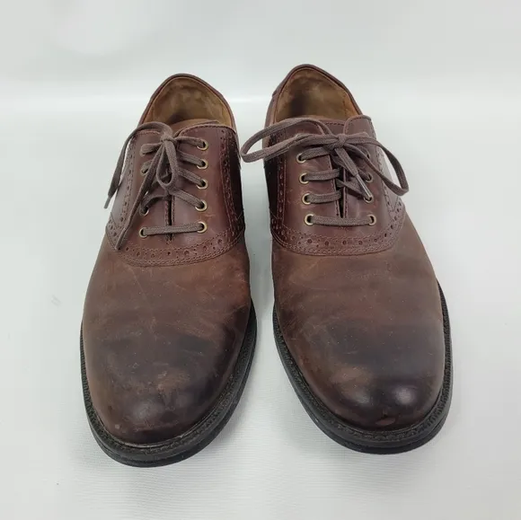 JOHNSTON &amp; MURPHY Sheepskin Waterproof Dual Width Leather Oxford Sz 10.5