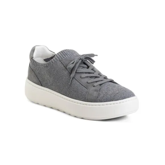 JOHNSTON AND MURPHY Dark Grey Suede Cammie Knit Lace Up Sneakers