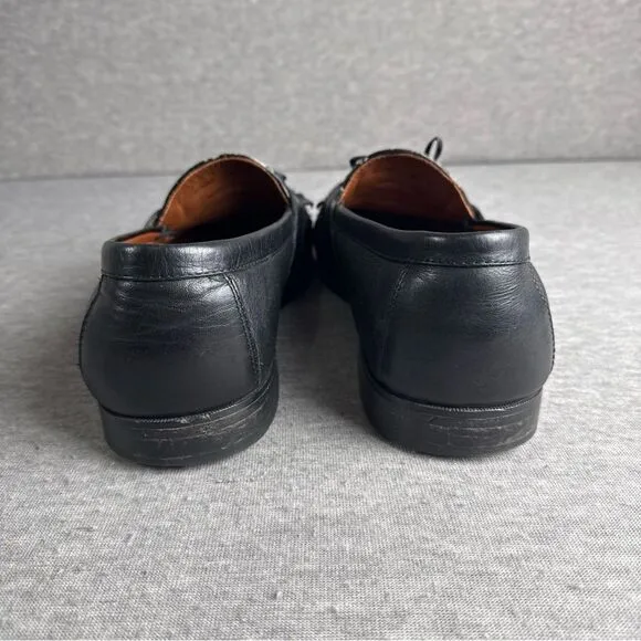JOHNSTON MURPHY Aragon II Men's 13M Black Leather Kiltie Tassel Loafers 20-0593