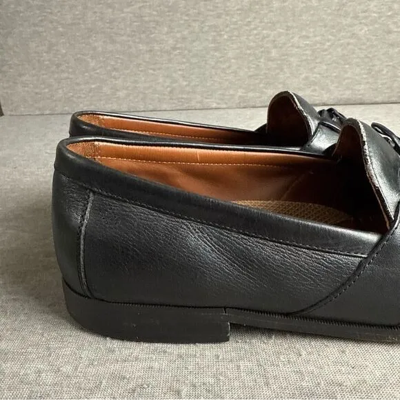 JOHNSTON MURPHY Aragon II Men's 13M Black Leather Kiltie Tassel Loafers 20-0593