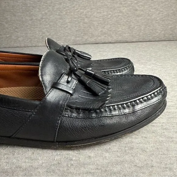 JOHNSTON MURPHY Aragon II Men's 13M Black Leather Kiltie Tassel Loafers 20-0593