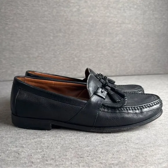 JOHNSTON MURPHY Aragon II Men's 13M Black Leather Kiltie Tassel Loafers 20-0593
