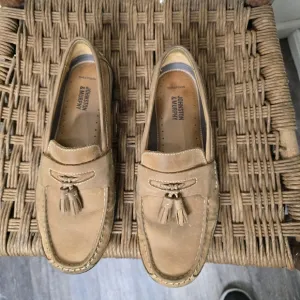 Johnston Murphy sheepskin tassel Loafers mens tan 9M