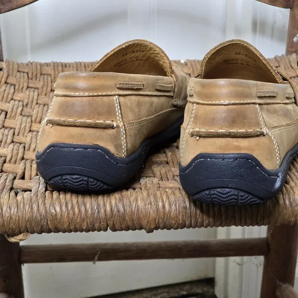 Johnston Murphy sheepskin tassel Loafers mens tan 9M