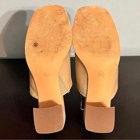 Joie Women’s Olympia Slip On Slide Mule Sandals Size 8, Tan brown block heel