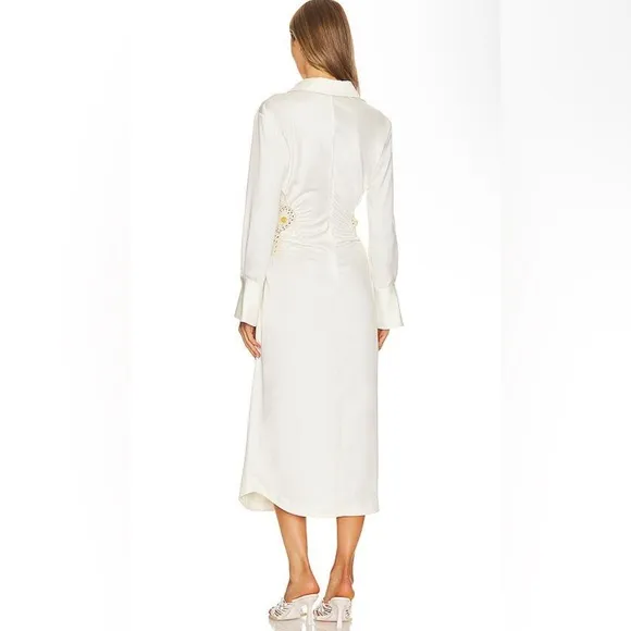 Jonathan Simkhai Rhoda Fossil Crochet Dress. Size 6 , style 233-1056,