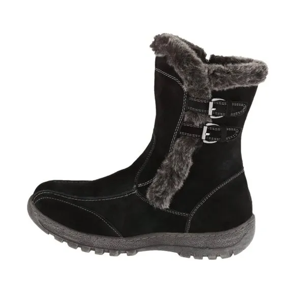JOURNEE COLLECTION TAKANI Women's Black Flats Winter Ankle Boots Black Size 7.5