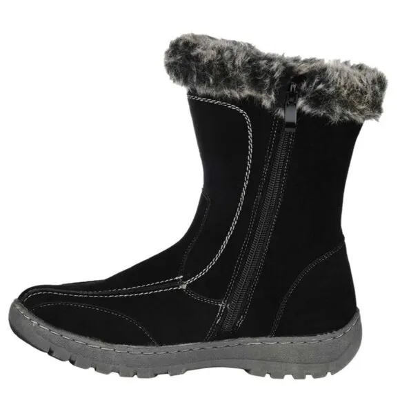 JOURNEE COLLECTION TAKANI Women's Black Flats Winter Ankle Boots Black Size 7.5