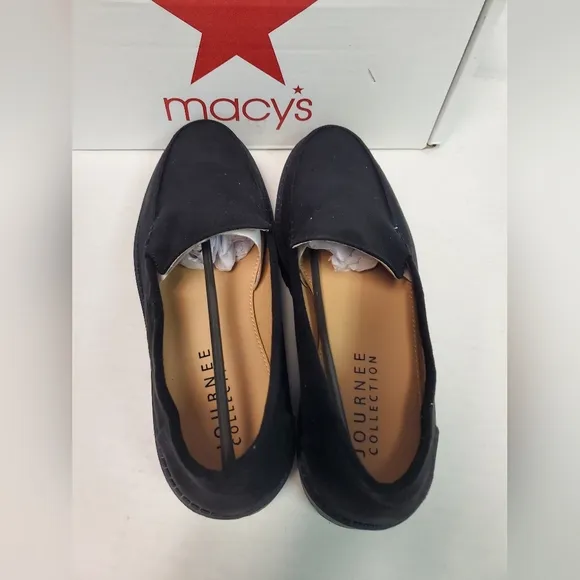JOURNEE COLLECTION Women's Erika Lug Sole Loafers black size 10 flats