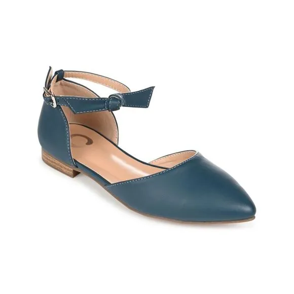 JOURNEE COLLECTION Womens Teal Padded D Orsay Vielow Almond Toe Flats Shoes 10 W