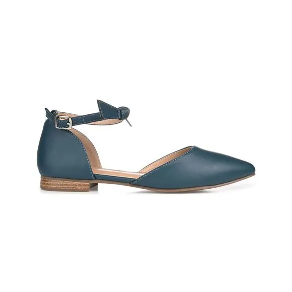 JOURNEE COLLECTION Womens Teal Padded D Orsay Vielow Almond Toe Flats Shoes 10 W