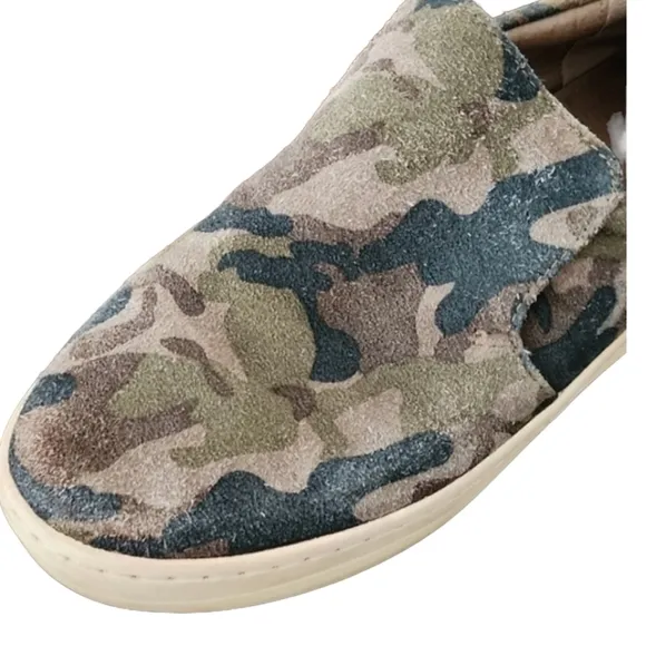 J/SLIDES NYC Harry Camo Suede Platform Slip On Sneakers 7