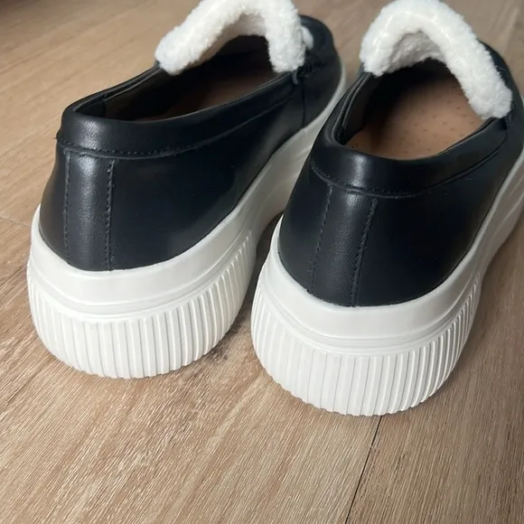 J/Slides • Willy platform leather and Sherpa sneakers