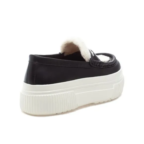 J/Slides • Willy platform leather and Sherpa sneakers