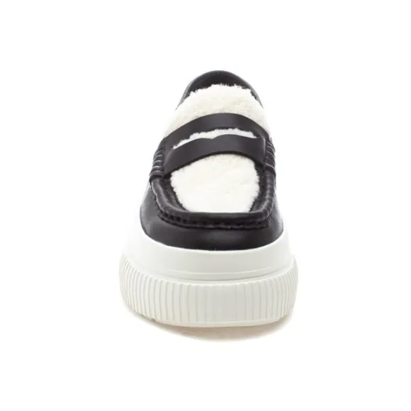 J/Slides • Willy platform leather and Sherpa sneakers
