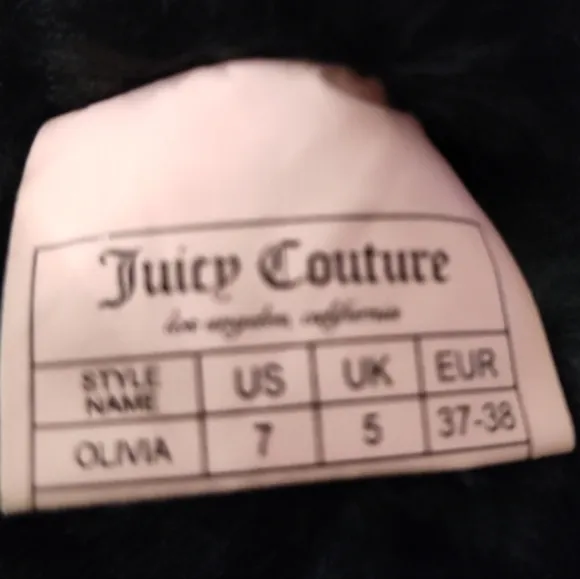Juicy Couture Black Boots Size 7 fur lined womens white lightweight high logo