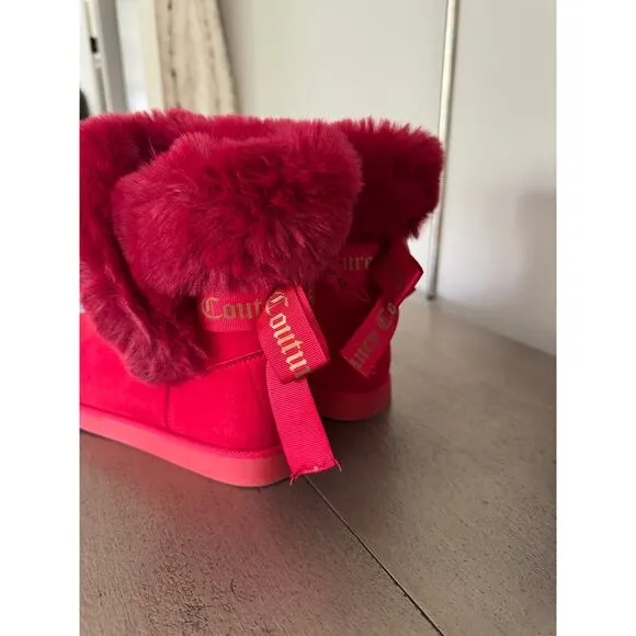 Juicy Couture Women's Slip On Winter Snow Boots Fur Lining Booties 8