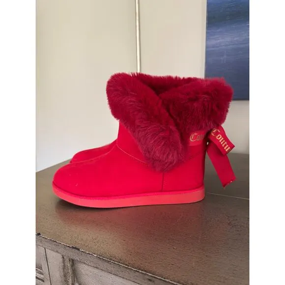 Juicy Couture Women's Slip On Winter Snow Boots Fur Lining Booties 8